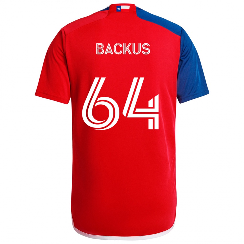 Børn Braeden Backus #64 Blå Rød Hjemmebane Spillertrøjer 2024/25 Trøje T-Shirt