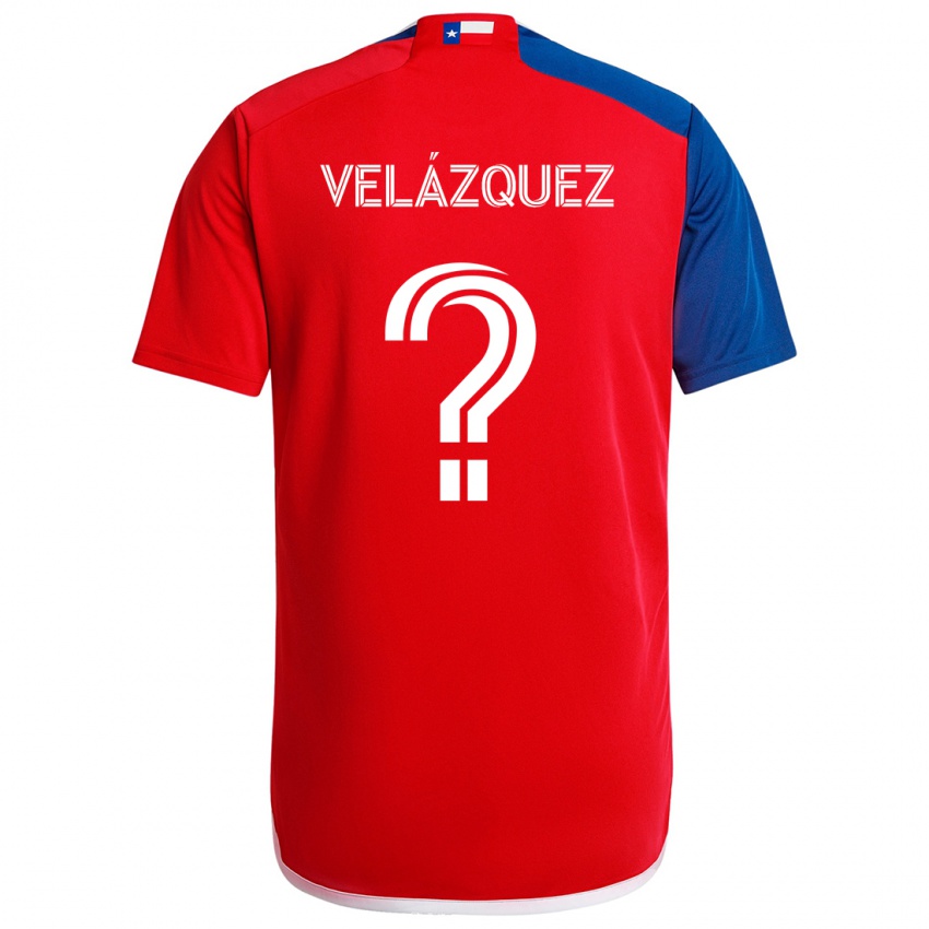 Børn Ougir Velázquez #0 Blå Rød Hjemmebane Spillertrøjer 2024/25 Trøje T-Shirt