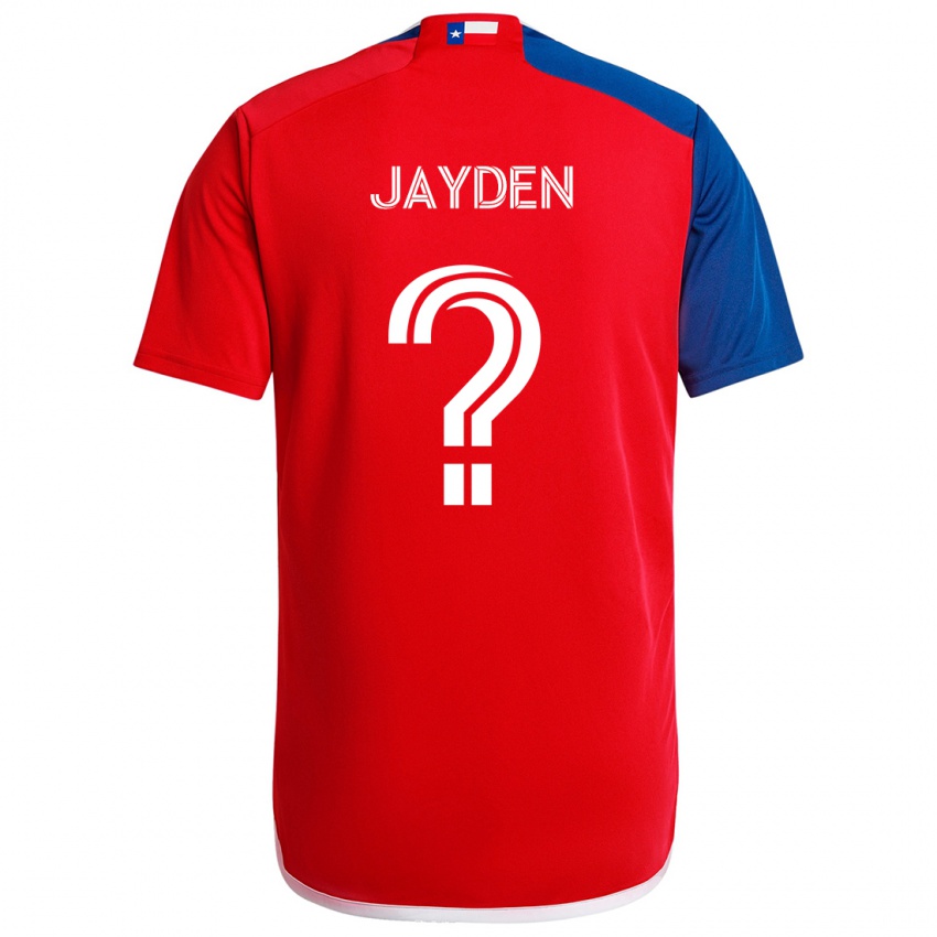 Børn Rus Jayden #0 Blå Rød Hjemmebane Spillertrøjer 2024/25 Trøje T-Shirt