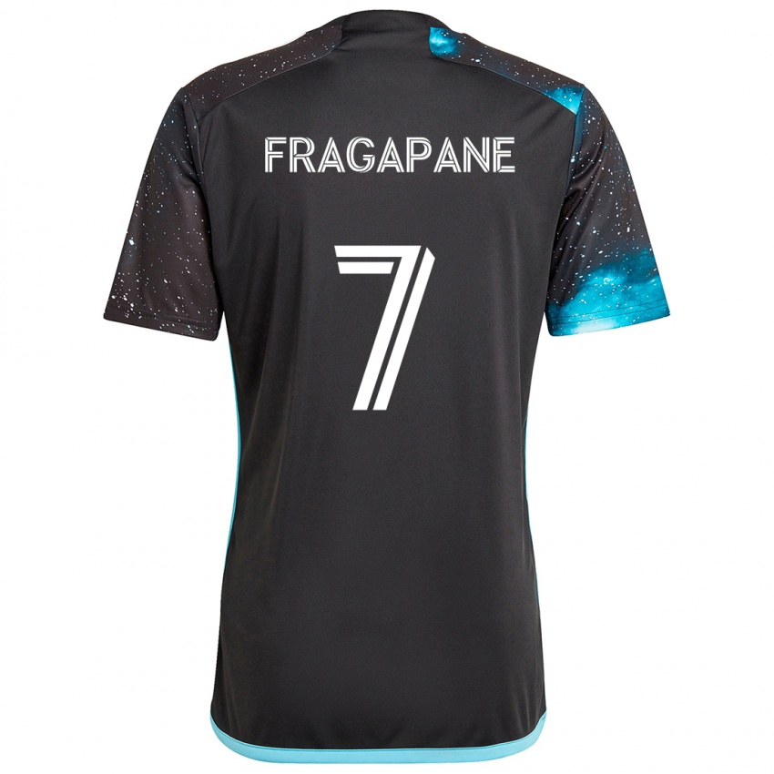 Børn Franco Fragapane #7 Sort Blå Hjemmebane Spillertrøjer 2024/25 Trøje T-Shirt