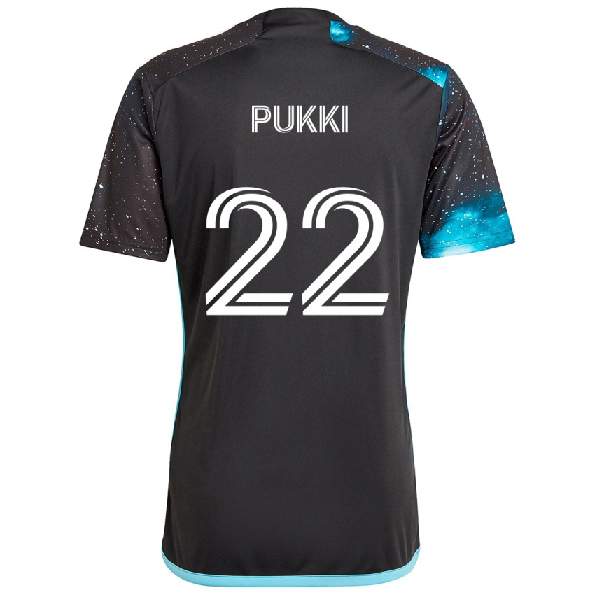 Børn Teemu Pukki #22 Sort Blå Hjemmebane Spillertrøjer 2024/25 Trøje T-Shirt