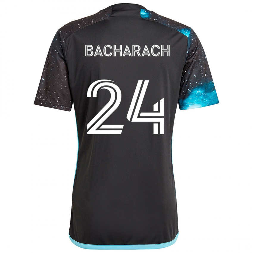 Børn Hugo Bacharach #24 Sort Blå Hjemmebane Spillertrøjer 2024/25 Trøje T-Shirt