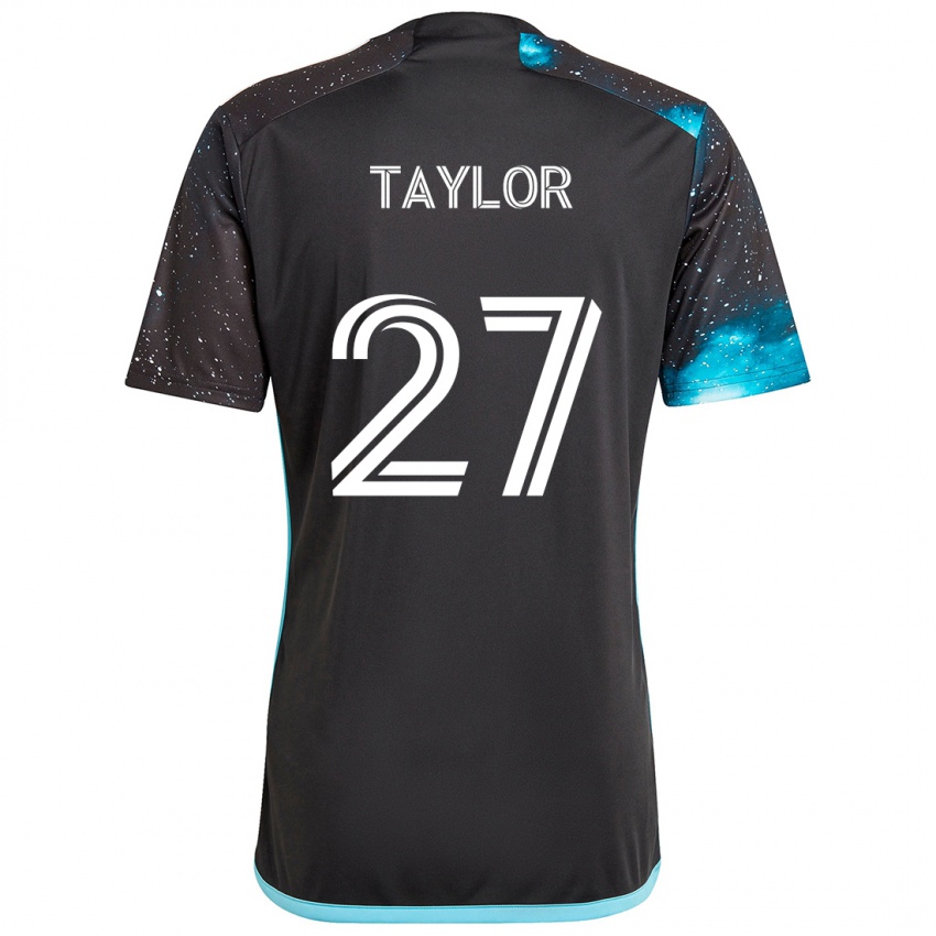 Børn D.j. Taylor #27 Sort Blå Hjemmebane Spillertrøjer 2024/25 Trøje T-Shirt