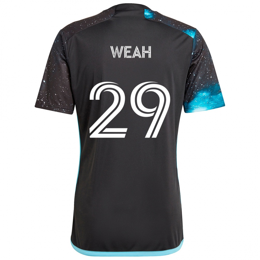 Børn Patrick Weah #29 Sort Blå Hjemmebane Spillertrøjer 2024/25 Trøje T-Shirt