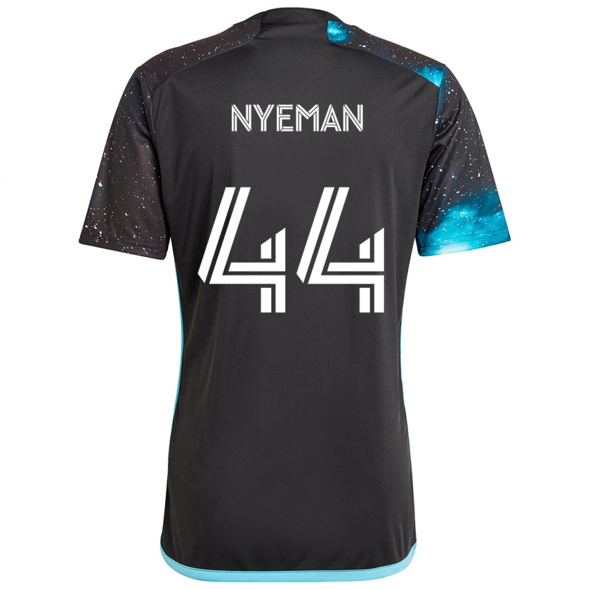 Børn Moses Nyeman #44 Sort Blå Hjemmebane Spillertrøjer 2024/25 Trøje T-Shirt