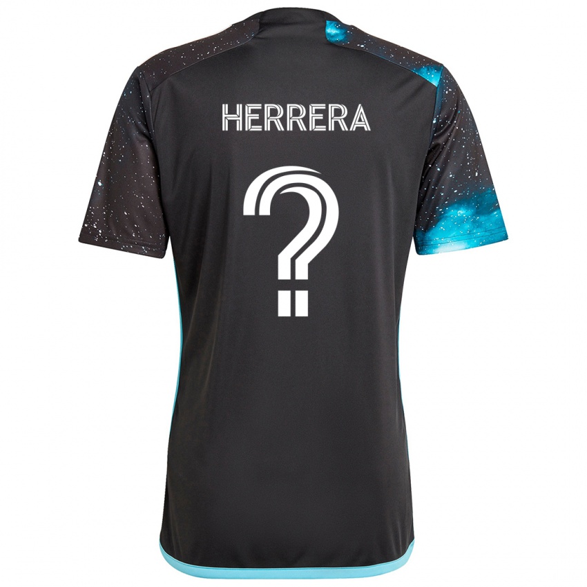 Børn Oscar Herrera #0 Sort Blå Hjemmebane Spillertrøjer 2024/25 Trøje T-Shirt