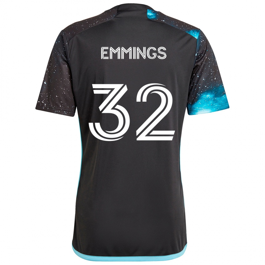 Børn Fred Emmings #32 Sort Blå Hjemmebane Spillertrøjer 2024/25 Trøje T-Shirt