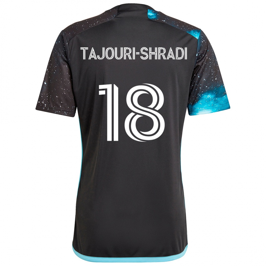 Børn Ismael Tajouri-Shradi #18 Sort Blå Hjemmebane Spillertrøjer 2024/25 Trøje T-Shirt