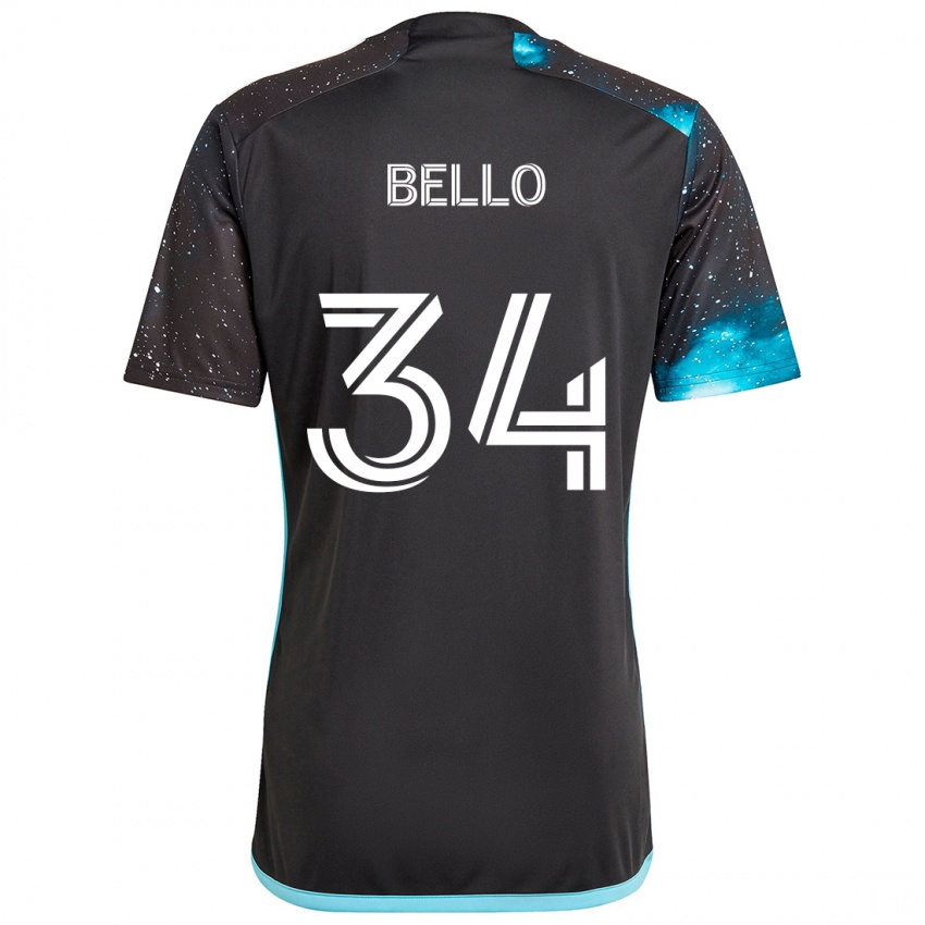 Børn Zaydan Bello #34 Sort Blå Hjemmebane Spillertrøjer 2024/25 Trøje T-Shirt