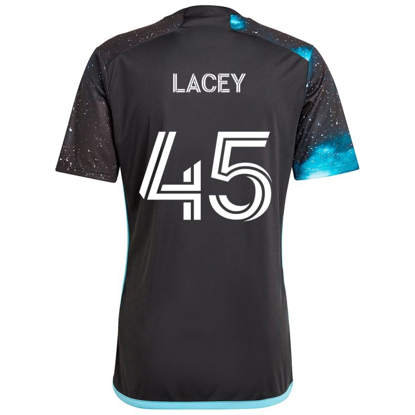 Børn Kameron Lacey #45 Sort Blå Hjemmebane Spillertrøjer 2024/25 Trøje T-Shirt