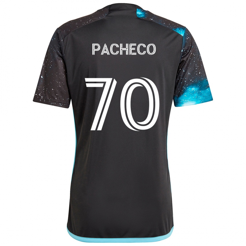 Børn Diogo Pacheco #70 Sort Blå Hjemmebane Spillertrøjer 2024/25 Trøje T-Shirt