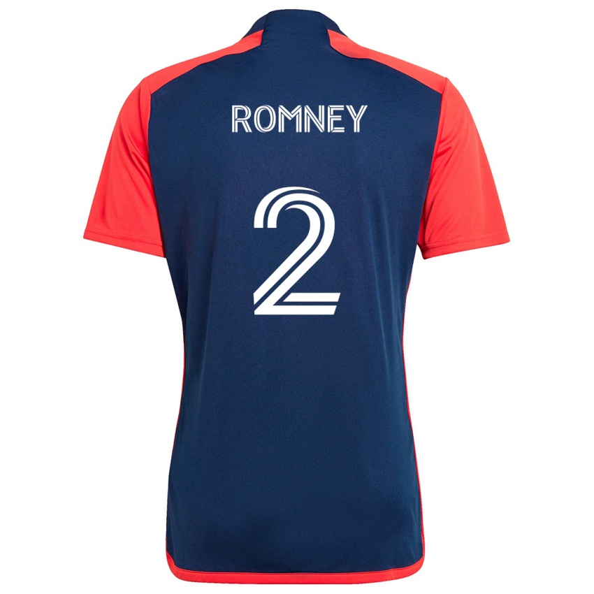 Børn Dave Romney #2 Blå Rød Hjemmebane Spillertrøjer 2024/25 Trøje T-Shirt