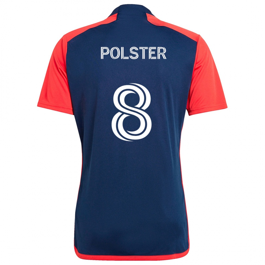 Børn Matt Polster #8 Blå Rød Hjemmebane Spillertrøjer 2024/25 Trøje T-Shirt