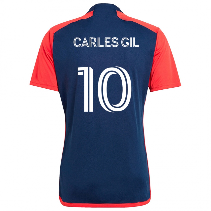 Børn Carles Gil #10 Blå Rød Hjemmebane Spillertrøjer 2024/25 Trøje T-Shirt