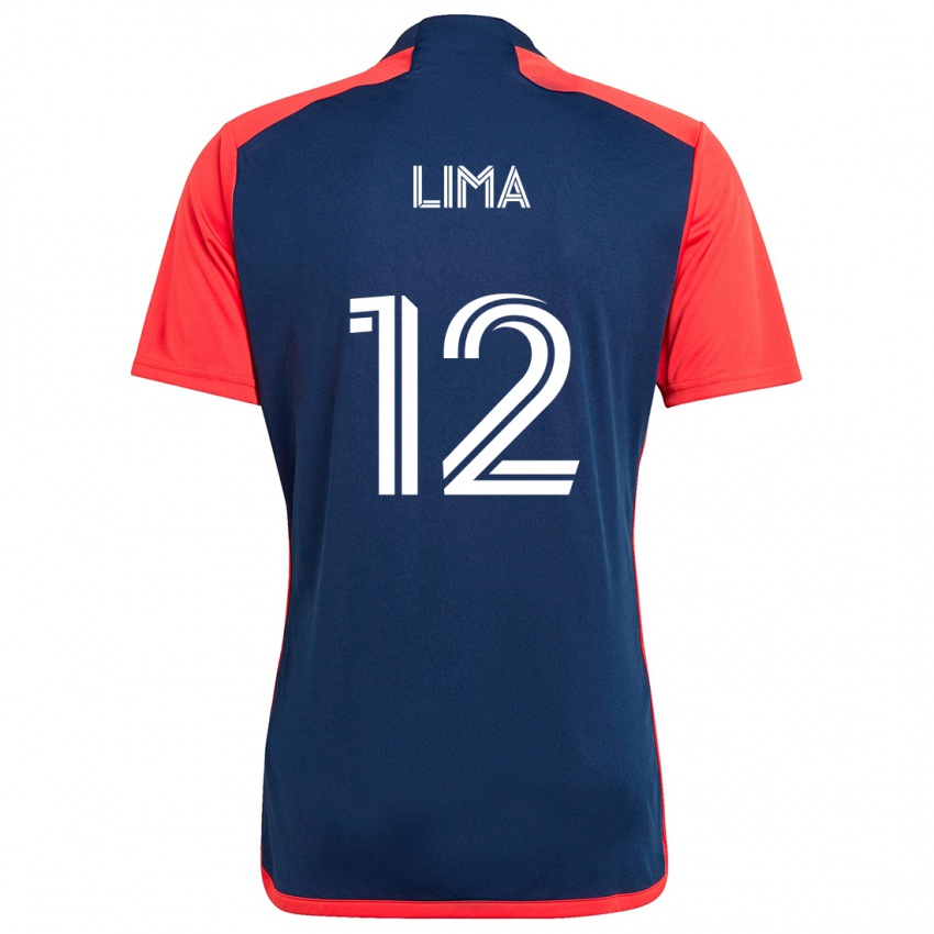 Børn Nick Lima #12 Blå Rød Hjemmebane Spillertrøjer 2024/25 Trøje T-Shirt