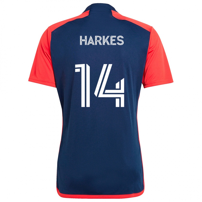 Børn Ian Harkes #14 Blå Rød Hjemmebane Spillertrøjer 2024/25 Trøje T-Shirt