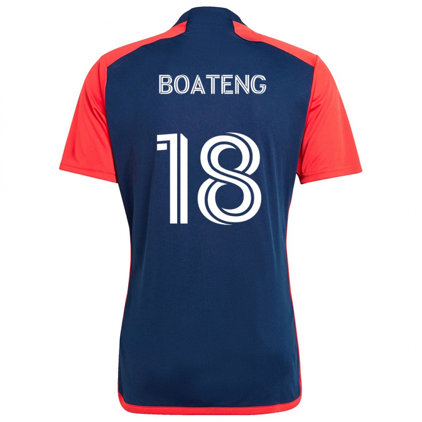 Børn Emmanuel Boateng #18 Blå Rød Hjemmebane Spillertrøjer 2024/25 Trøje T-Shirt