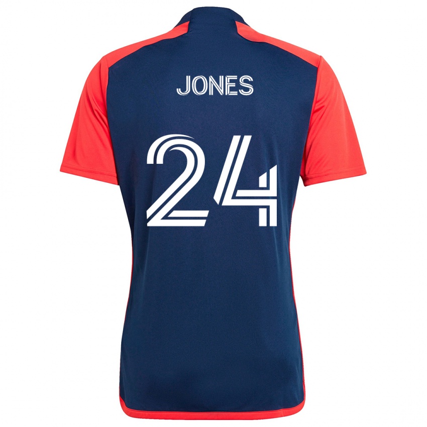 Børn Dejuan Jones #24 Blå Rød Hjemmebane Spillertrøjer 2024/25 Trøje T-Shirt