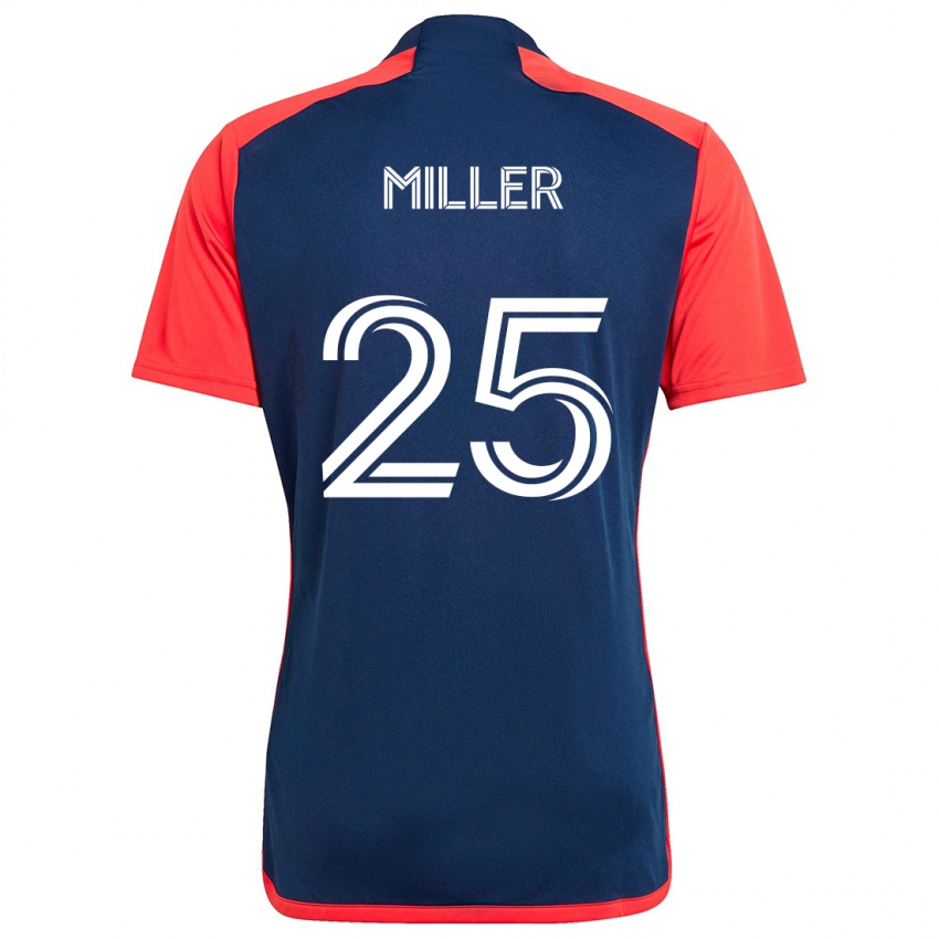 Børn Peyton Miller #25 Blå Rød Hjemmebane Spillertrøjer 2024/25 Trøje T-Shirt