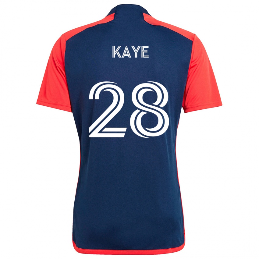 Børn Mark-Anthony Kaye #28 Blå Rød Hjemmebane Spillertrøjer 2024/25 Trøje T-Shirt