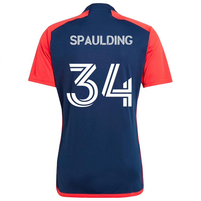 Børn Ryan Spaulding #34 Blå Rød Hjemmebane Spillertrøjer 2024/25 Trøje T-Shirt