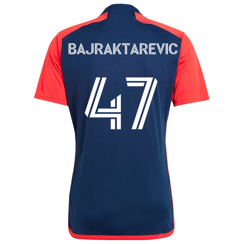 Børn Esmir Bajraktarevic #47 Blå Rød Hjemmebane Spillertrøjer 2024/25 Trøje T-Shirt