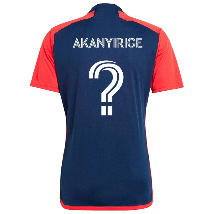 Børn Jacob Akanyirige #0 Blå Rød Hjemmebane Spillertrøjer 2024/25 Trøje T-Shirt