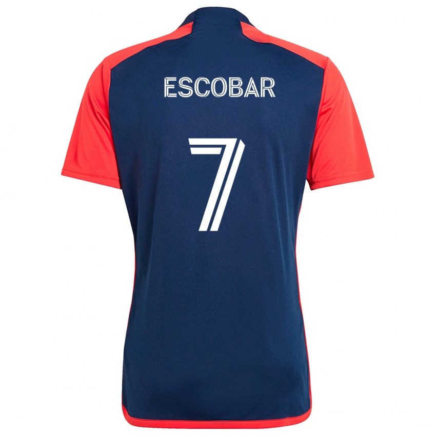 Børn Olger Escobar #7 Blå Rød Hjemmebane Spillertrøjer 2024/25 Trøje T-Shirt