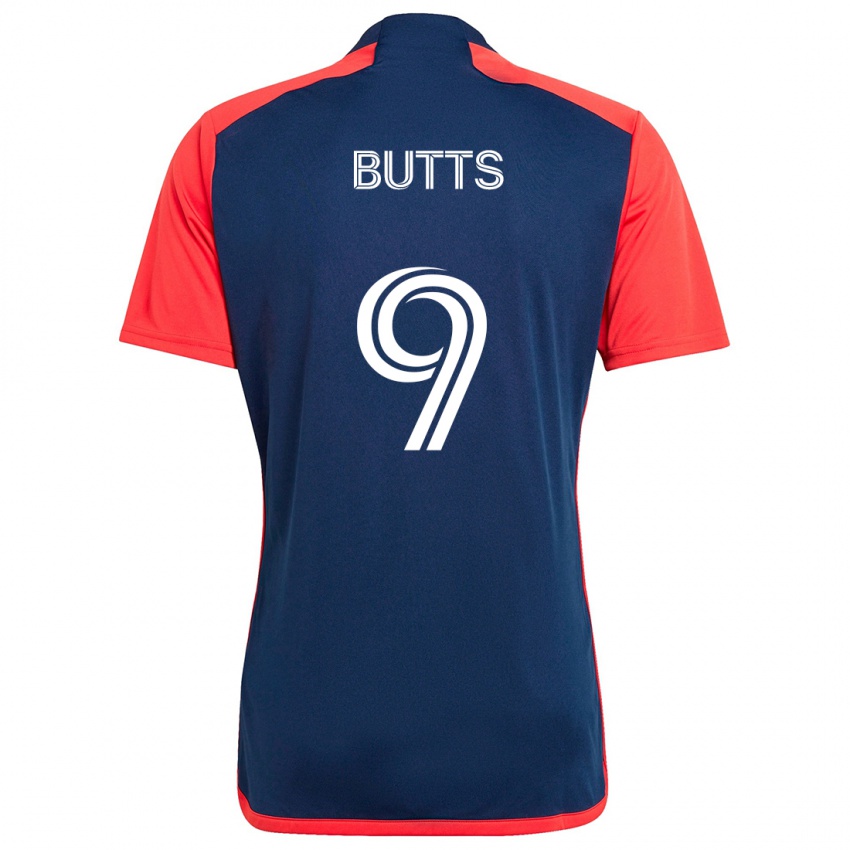 Børn Liam Butts #9 Blå Rød Hjemmebane Spillertrøjer 2024/25 Trøje T-Shirt