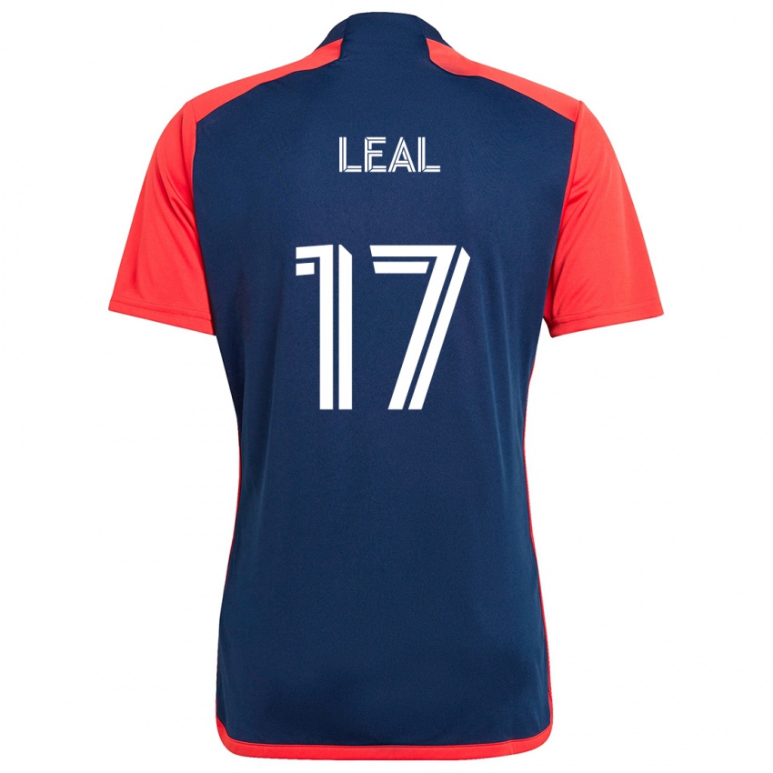 Børn Patrick Leal #17 Blå Rød Hjemmebane Spillertrøjer 2024/25 Trøje T-Shirt