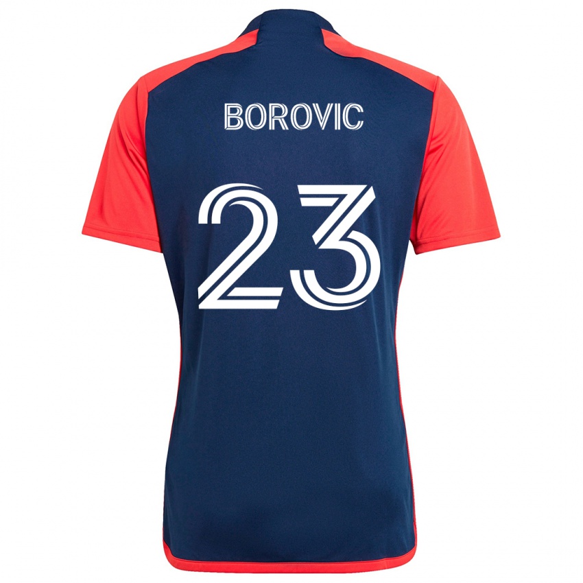 Børn Luka Borovic #23 Blå Rød Hjemmebane Spillertrøjer 2024/25 Trøje T-Shirt