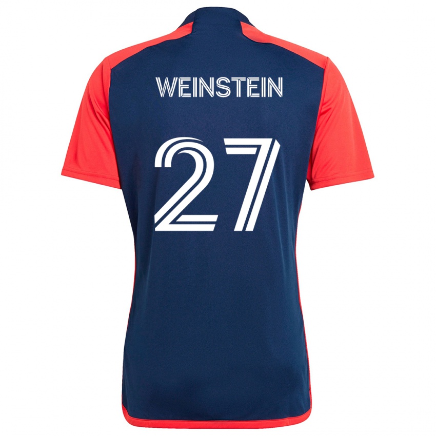 Børn Max Weinstein #27 Blå Rød Hjemmebane Spillertrøjer 2024/25 Trøje T-Shirt