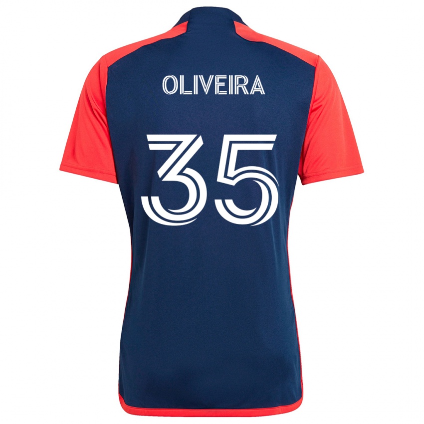 Børn Cristiano Oliveira #35 Blå Rød Hjemmebane Spillertrøjer 2024/25 Trøje T-Shirt