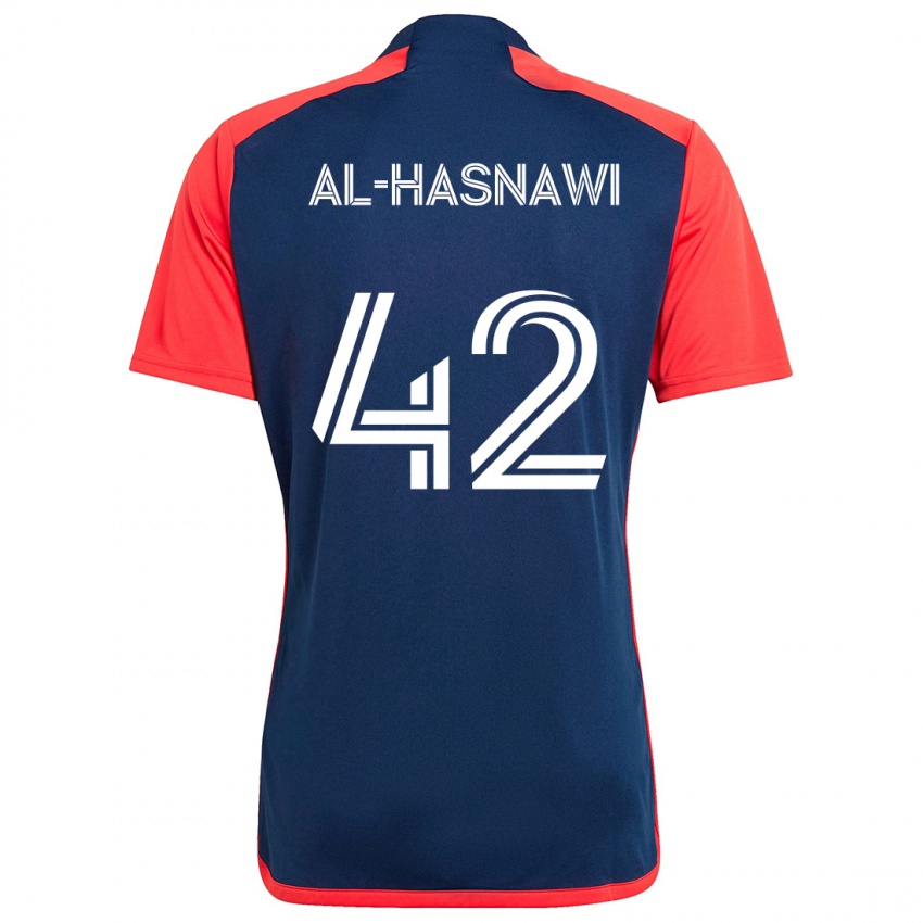 Børn Moshtaba Al-Hasnawi #42 Blå Rød Hjemmebane Spillertrøjer 2024/25 Trøje T-Shirt