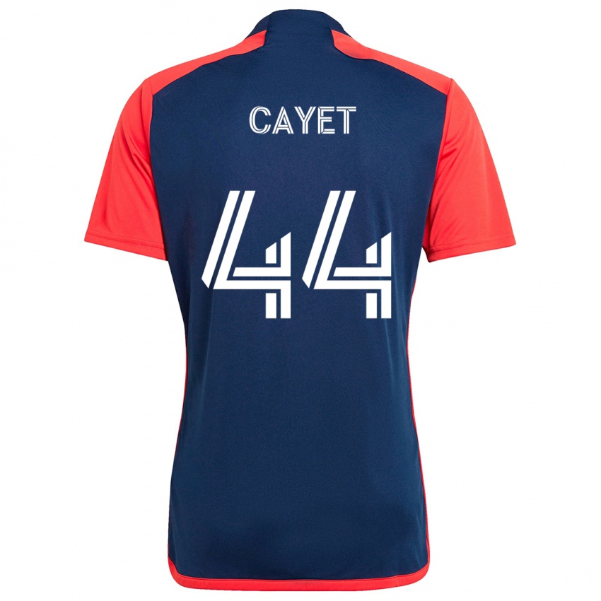 Børn Pierre Cayet #44 Blå Rød Hjemmebane Spillertrøjer 2024/25 Trøje T-Shirt