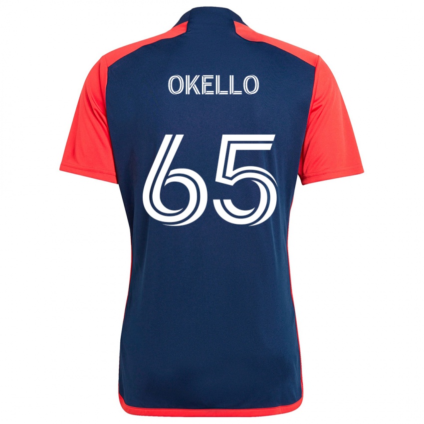 Børn Noble Okello #65 Blå Rød Hjemmebane Spillertrøjer 2024/25 Trøje T-Shirt