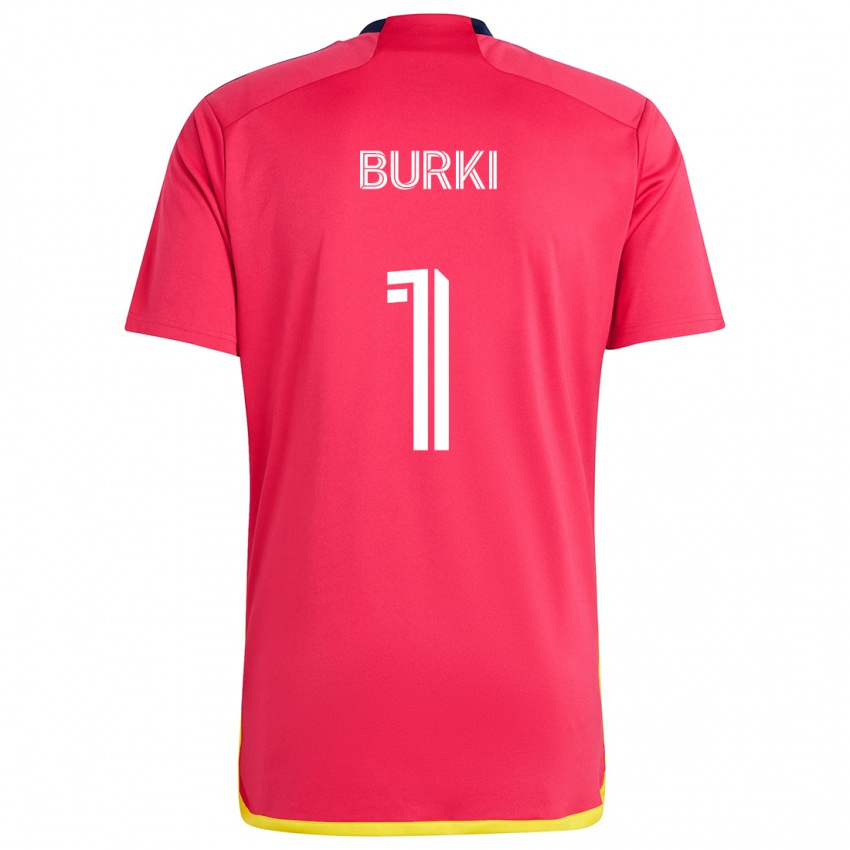 Børn Roman Bürki #1 Rød Blå Hjemmebane Spillertrøjer 2024/25 Trøje T-Shirt