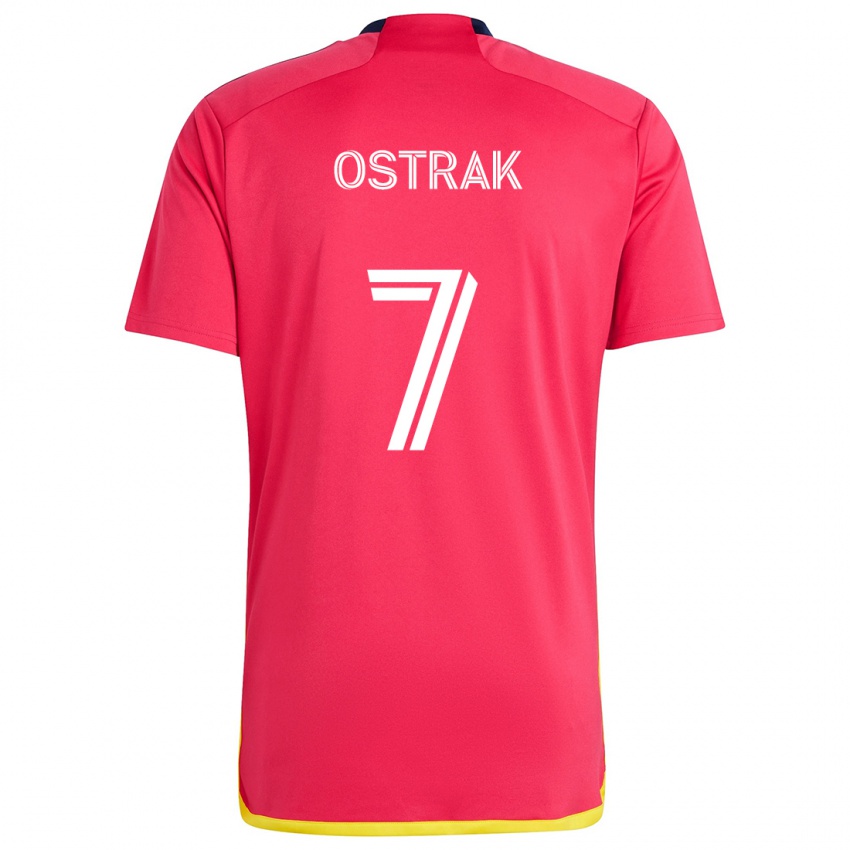 Børn Tomás Ostrák #7 Rød Blå Hjemmebane Spillertrøjer 2024/25 Trøje T-Shirt