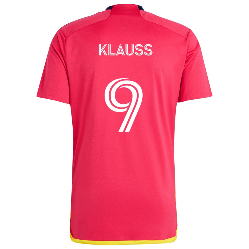 Børn João Klauss #9 Rød Blå Hjemmebane Spillertrøjer 2024/25 Trøje T-Shirt