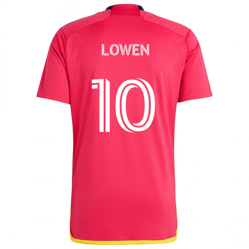 Børn Eduard Löwen #10 Rød Blå Hjemmebane Spillertrøjer 2024/25 Trøje T-Shirt