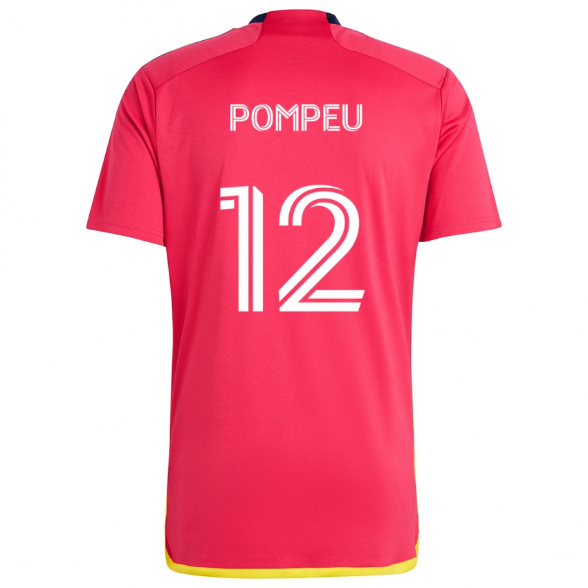 Børn Célio Pompeu #12 Rød Blå Hjemmebane Spillertrøjer 2024/25 Trøje T-Shirt