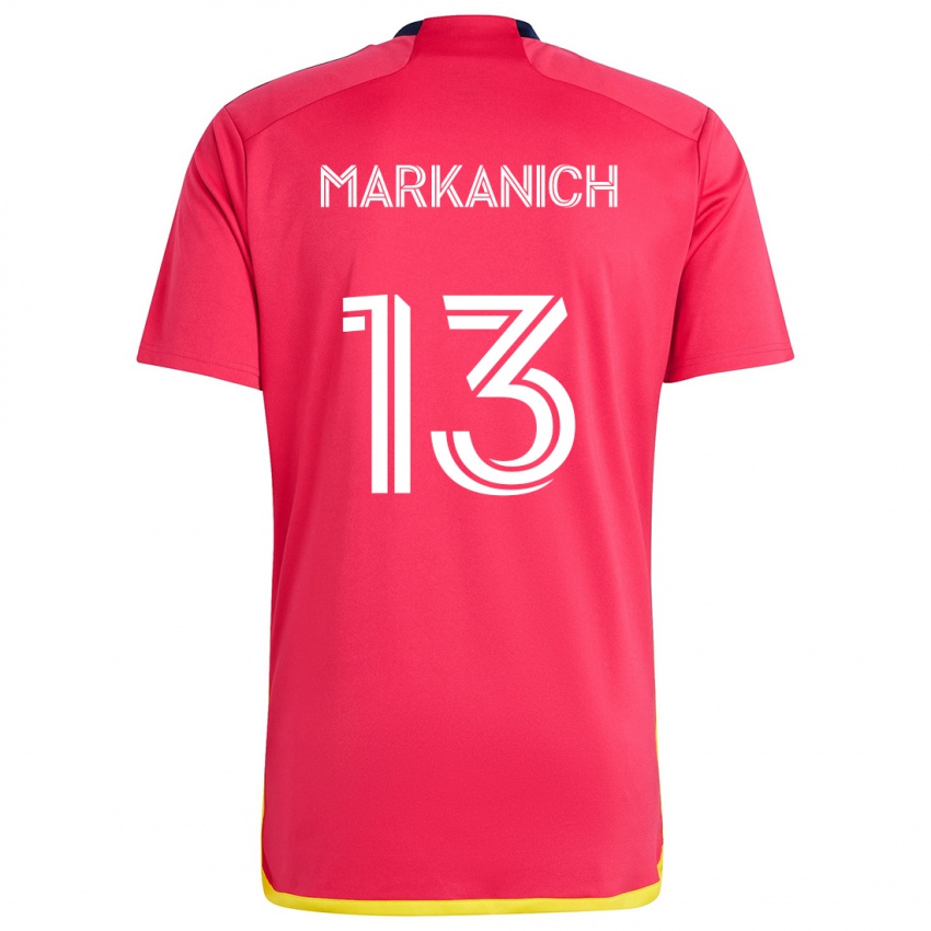 Børn Anthony Markanich #13 Rød Blå Hjemmebane Spillertrøjer 2024/25 Trøje T-Shirt