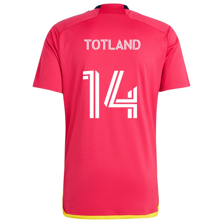 Børn Tomas Totland #14 Rød Blå Hjemmebane Spillertrøjer 2024/25 Trøje T-Shirt