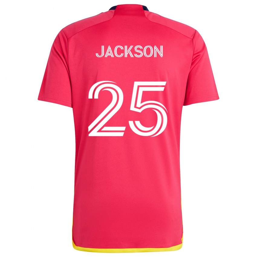 Børn Aziel Jackson #25 Rød Blå Hjemmebane Spillertrøjer 2024/25 Trøje T-Shirt