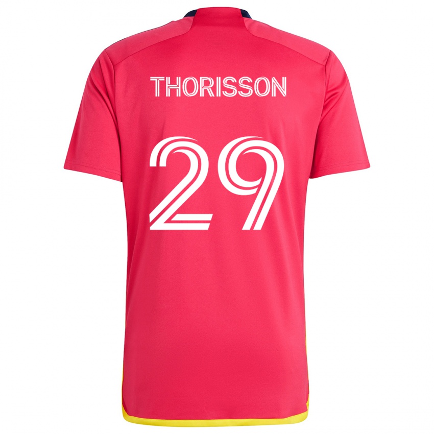 Børn Nökkvi Thórisson #29 Rød Blå Hjemmebane Spillertrøjer 2024/25 Trøje T-Shirt