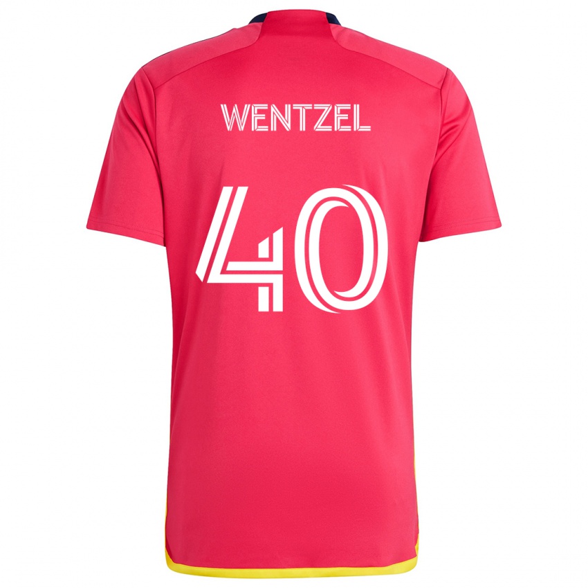 Børn Michael Wentzel #40 Rød Blå Hjemmebane Spillertrøjer 2024/25 Trøje T-Shirt