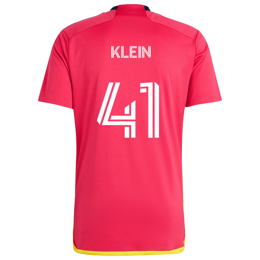 Børn Johnny Klein #41 Rød Blå Hjemmebane Spillertrøjer 2024/25 Trøje T-Shirt