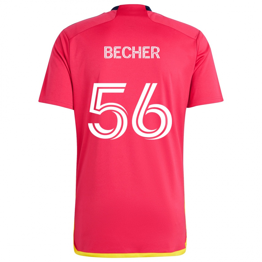 Børn Ryan Becher #56 Rød Blå Hjemmebane Spillertrøjer 2024/25 Trøje T-Shirt