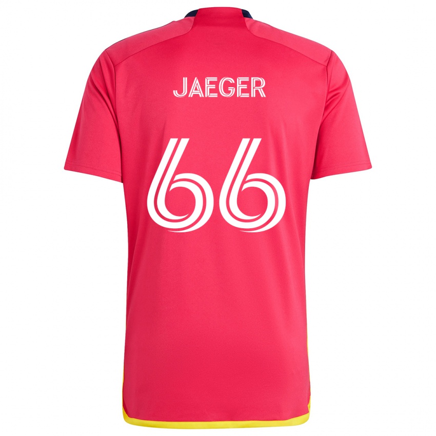 Børn Kai Jaeger #66 Rød Blå Hjemmebane Spillertrøjer 2024/25 Trøje T-Shirt