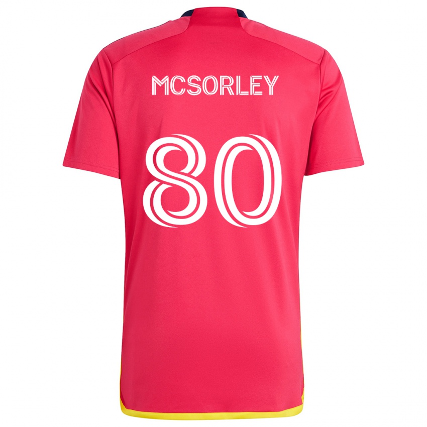 Børn Brendan Mcsorley #80 Rød Blå Hjemmebane Spillertrøjer 2024/25 Trøje T-Shirt